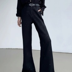 批发新款满天星高级感烫钻青春潮流痞帅美式微喇叭西装长裤小众<b class='q'>裤子</b><b class='q'>男</b>