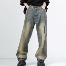 批发春季美式黄泥色水洗2026新款复古潮牌牛仔裤<b class='q'>男</b>款直筒宽松<b class='q'>男</b>士<b class='q'>裤子</b>