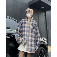 批发美式复古格子<b class='q'>衬衫</b>男<b class='q'>长袖</b>春秋休闲英伦风潮牌宽松休闲翻领<b class='q'>衬衣</b><b class='q'>男士</b>