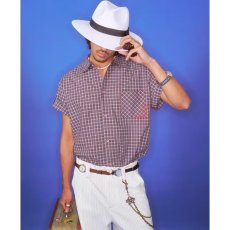 批发2026夏季日系复古基础款格子衬衫男女生学院BF风宽松休闲<b class='q'>短袖</b>衬衣