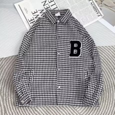 批发千鸟格衬衫式<b class='q'>外套</b>男秋季设计感小众高级感夹克ins潮牌痞帅气衣服