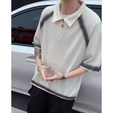 批发高级感POLO衫男士夏季拼接翻领短袖<b class='q'>T</b><b class='q'>恤</b>上衣潮牌撞色休闲体恤<b class='q'>男装</b>