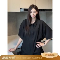 批发2026夏季凉感短袖上衣男女免烫肌理感<b class='q'>衬衫</b>男款潮流宽松痞帅<b class='q'>衬衣</b>