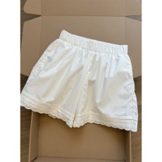 批发洋气时髦<b class='q'>白色</b>阔腿<b class='q'>短裤</b>女夏季2025新款高腰宽松蕾丝花边休闲运动裤