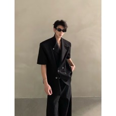 批发新款原创设计纯色双面穿休闲西装<b class='q'>外套</b>男女2026春宽松廓形上衣