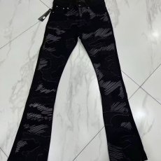 批发美式轻奢微喇叭牛仔裤男款刺绣青年弹力修身休闲黑色裤子设计新款