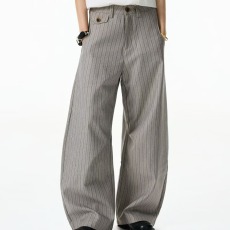 批发2026年美式复古设计感竖条<b class='q'>男</b>小个子高街休闲直筒阔腿裤