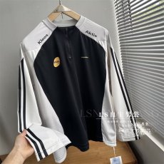 批发撞色拼接吸湿速干<b class='q'>长袖</b><b class='q'>打底衫</b>男春秋款户外运动上衣男款2026新款潮