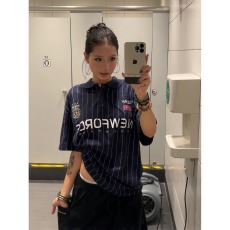 批发美式复古痞帅高级感polo衫<b class='q'>男</b>潮牌泽西风短袖T恤球服情侣