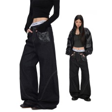 批发原牛牛仔裤<b class='q'>男</b>夏季薄款美式<b class='q'>裤子</b>潮牌痞帅炸街高级感微喇弯刀裤