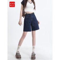 批发夏季女装韩版批新款发时尚宽松百搭五分中裤阔腿直筒<b class='q'>高腰</b><b class='q'>牛仔</b><b class='q'>短裤</b>