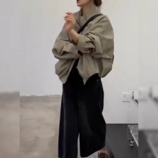 批发美式复古纽扣休闲裤<b class='q'>男</b>款春季直筒宽松棕色<b class='q'>男</b>生工装<b class='q'>裤子</b>