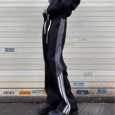 批发美式经典解构条纹<b class='q'>运动</b>卫裤男宽松直筒春秋新款阔腿拖地<b class='q'>休闲</b>长裤子