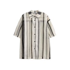 批发悟空有货美式夏季肌理感镂空短袖<b class='q'>衬衫</b><b class='q'>男</b>复古潮牌情侣<b class='q'>休闲</b>半袖<b class='q'>衬衣</b>