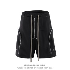 批发<b class='q'>设计</b>感美式暗黑RO风格拉链口袋工装短裤男小众休闲宽松直筒五分裤