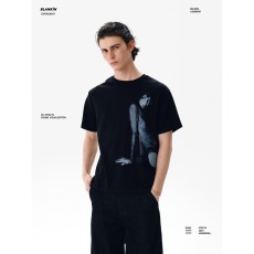 批发美式高街人像数码直喷短袖男女同款夏季2026新款情侣宽松重磅<b class='q'>T</b><b class='q'>恤</b>