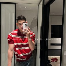 批发2026年夏季新款<b class='q'>男士</b><b class='q'>翻领</b>短袖<b class='q'>T</b><b class='q'>恤</b>条纹韩版修身半袖保罗POLO衫男 潮