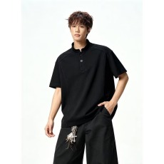 批发夏季纯色短袖polo衫男<b class='q'>t</b><b class='q'>恤</b>潮牌<b class='q'>男士</b><b class='q'>翻领</b>体恤男装时尚休闲宽松