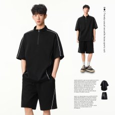 批发休闲套装男夏季潮牌<b class='q'>大码</b>宽松一套<b class='q'>运动服</b>搭配青少年短裤短袖两件套