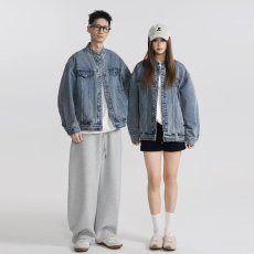 批发美式街头潮牌重工水洗机车风牛仔外套春秋季宽松中性风夹克