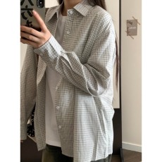 批发美式慵懒风垂感长袖<b class='q'>衬衣</b>男生夏季潮牌高级感格子<b class='q'>衬衫</b>休闲翻领外套