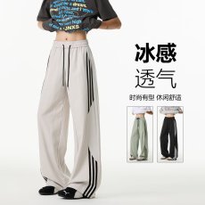 批发2026潮牌美式条纹直筒抽绳<b class='q'>运动</b>裤<b class='q'>男</b>复古街头宽松百搭休闲<b class='q'>长裤</b>