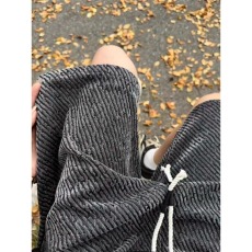 批发vintage古著灰色斑马条纹短裤男夏老钱风薄款五分滩五分裤