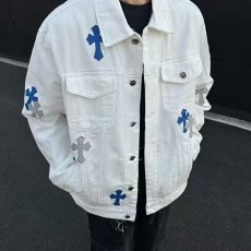 批发欧美高街十字架牛仔外套男ins美式嘻哈<b class='q'>街头</b>hiphop宽松上衣夹克潮