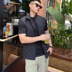 批发夏季速干马甲夏季防晒户外机能搭配立领外套无袖多口袋轻薄上衣<b class='q'>男</b>