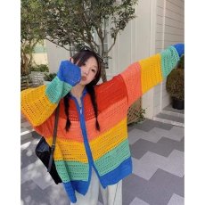 批发特大码300斤设计感镂空针织开衫毛衣外套<b class='q'>男</b>女时尚百搭宽松上衣ins
