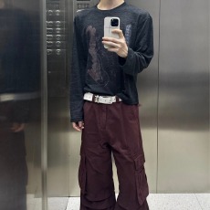 批发美式印花罩衫<b class='q'>长袖</b><b class='q'>T</b><b class='q'>恤</b><b class='q'>男</b>女夏季轻薄透气慵懒风圆领打底衫