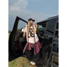 批发美式高街黑色短袖<b class='q'>T</b><b class='q'>恤</b>甜酷2026夏季新款运动风球衣复古<b class='q'>嘻哈</b>上衣潮