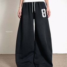 批发2026美式简约<b class='q'>街头</b>弯刀运动裤男女宽松阔腿卫裤直筒裤休闲长裤子