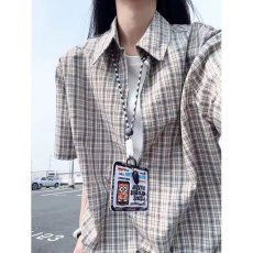 批发新款潮流老钱风夏季<b class='q'>男士</b>休闲百搭翻领透气复古肌理感<b class='q'>短袖</b><b class='q'>衬衫</b>潮