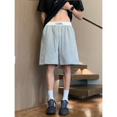 批发白灰色美式运动四五分裤男夏季户外跑步百搭训练中裤休闲篮球短裤