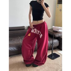 批发爵士跳舞美式字母印花阔腿裤<b class='q'>女</b>宽松慵懒风垂感运动休闲<b class='q'>长裤</b>