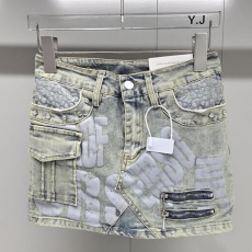 批发个性印花<b class='q'>镶钻</b>高腰显瘦A字短裙女夏潮流百搭小众弹力设计感半身裙