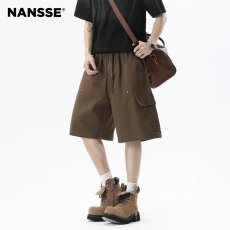 批发工装速干短裤男宽松夏季外穿咖色潮胖子加肥<b class='q'>加大码</b>运动直筒五分裤