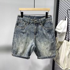 批发夏季美式休闲痞帅水洗复古牛仔短裤<b class='q'>男</b>直筒宽松百搭大码五分裤子潮