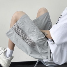 批发2026夏季<b class='q'>男</b>士镂空短裤美式薄款宽松速干沙滩裤青少年潮流工装裤衩