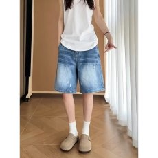 批发夏季美式休闲痞帅水洗复古牛仔短<b class='q'>裤</b>男宽松<b class='q'>百搭</b>大码五分<b class='q'>裤</b>子潮