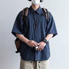 批发港风复古2026衬衫夏季男款潮牌短袖衬衣青少年宽松休闲工装薄外套