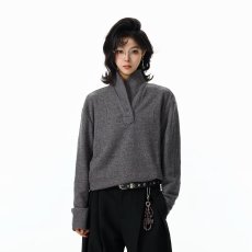批发美式针织翻领Polo衫<b class='q'>男士</b>夏季韩版肌理感半袖衫小<b class='q'>V领</b>修身短袖体恤