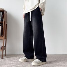 批发2026美式潮牌<b class='q'>牛仔裤</b>大码男士水洗高街直筒春秋款休闲微喇长裤