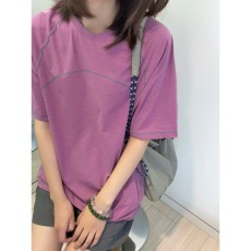 批发速干<b class='q'>t</b><b class='q'>恤</b>男女夏季薄款分割撞色运动短袖跑步吸汗透气训练服