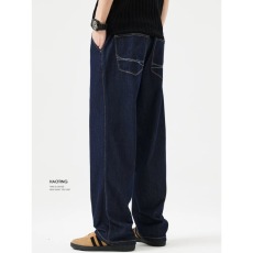 批发夏季薄款原色<b class='q'>牛仔裤</b><b class='q'>男士</b>宽松直筒休闲长裤