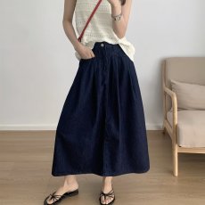 牛仔半身裙女中长款高腰显瘦2026新款夏季薄款休闲百搭弹力a字裙