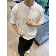 批发白色刺绣华夫格正肩短袖男夏季凉感防晒健身速干<b class='q'>t</b><b class='q'>恤</b><b class='q'>户外</b>运动半袖
