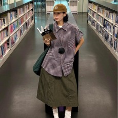 批发美式薄款刺绣格子短袖<b class='q'>衬衫</b><b class='q'>男</b>2026夏季新款高级感<b class='q'>男</b>款半袖<b class='q'>衬衣</b>