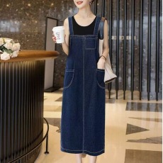 批发法式小众中长款牛仔连衣裙女2025夏季<b class='q'>新款</b>时尚百搭洋气显瘦背带裙